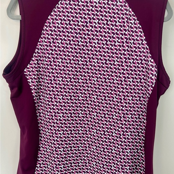 Callaway Purple Patterned sleeveless Golf Top Pickleball Running Cycling - Picture 4 of 4